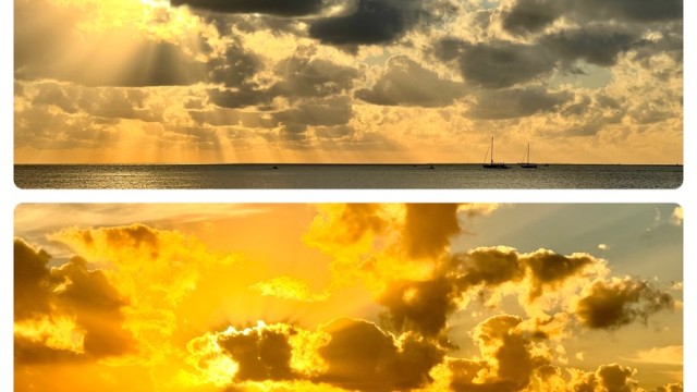 What a difference 20 minutes can make. Top photo at 5:22. Bottom photo at 5:42.