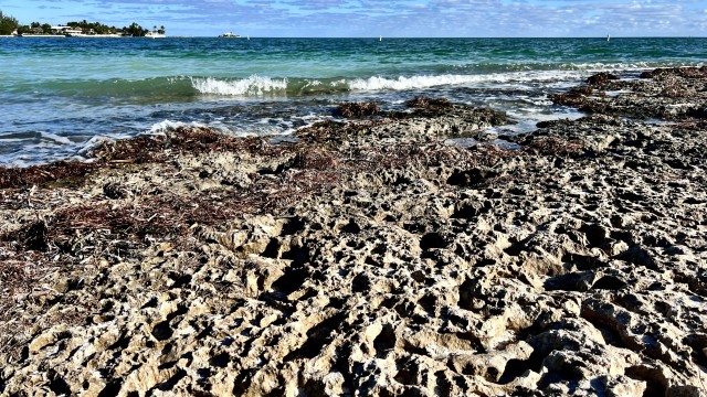 Look at the cool rock-sand...and the beautiful water