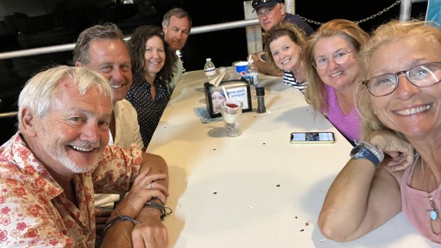 Dinner with boat friends, Allan and Danielle from Canada