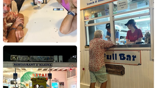 Dinner with boat friends at Keys Fisheries, an old school fish bar.
